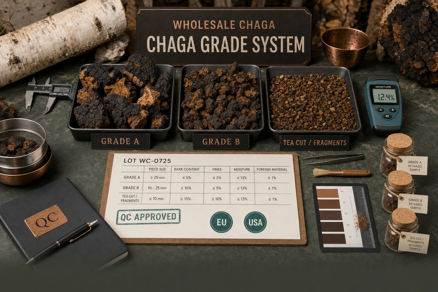Creating a Consistent Chaga Grade System - professional Chaga wholesale visual